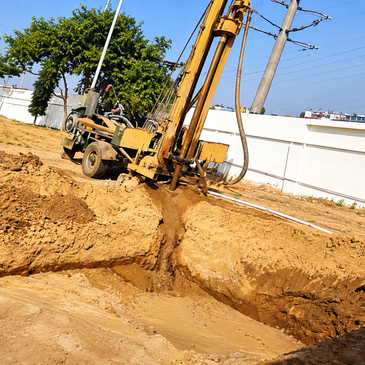 Recharge pit drilling project